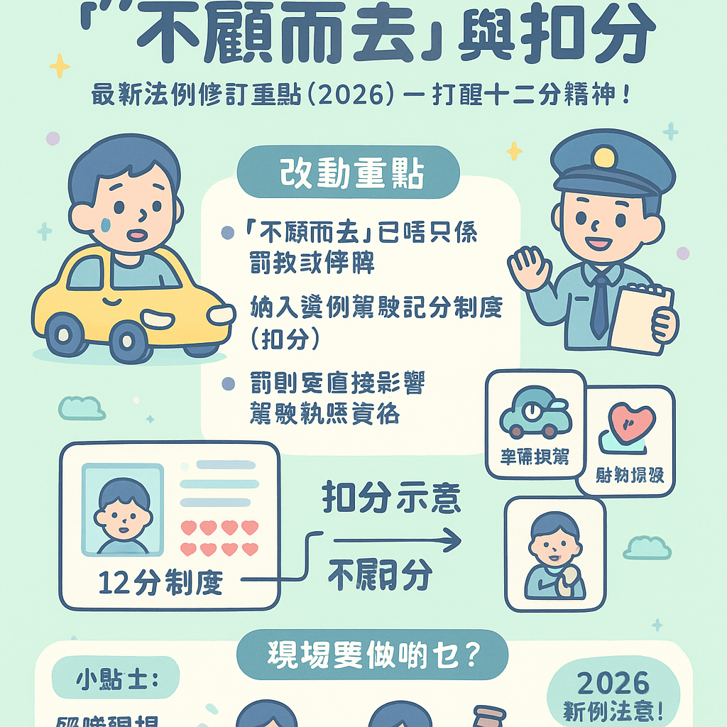 交通意外不顧而去扣分 - 法律意見