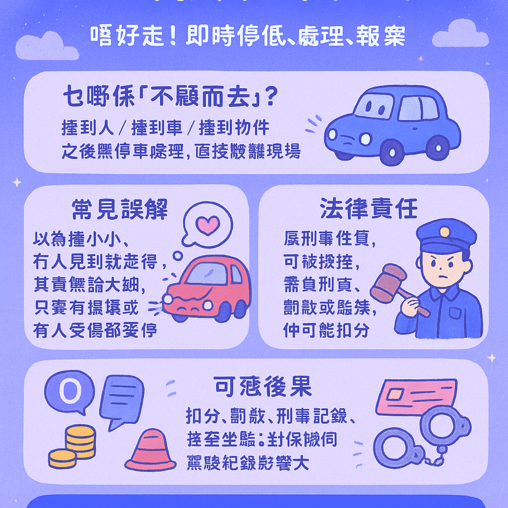 交通意外不顧而去扣分 - 不小心駕駛