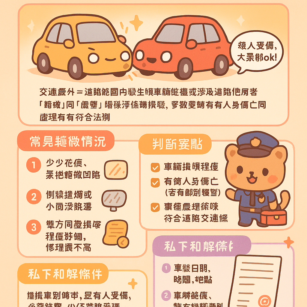 輕微交通意外不顧而去 - 和解書