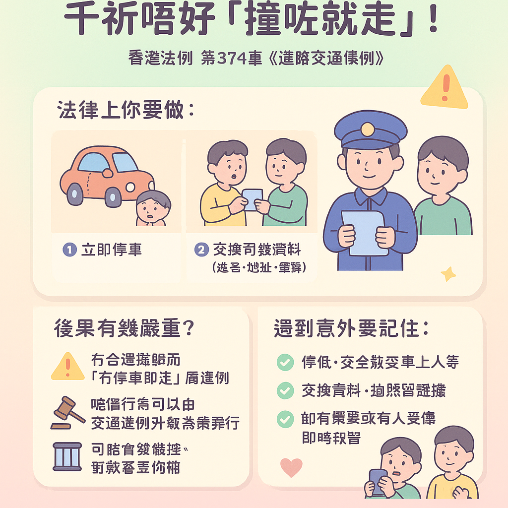 意外後沒有停車及意外後沒有報案 - 道路交通條例