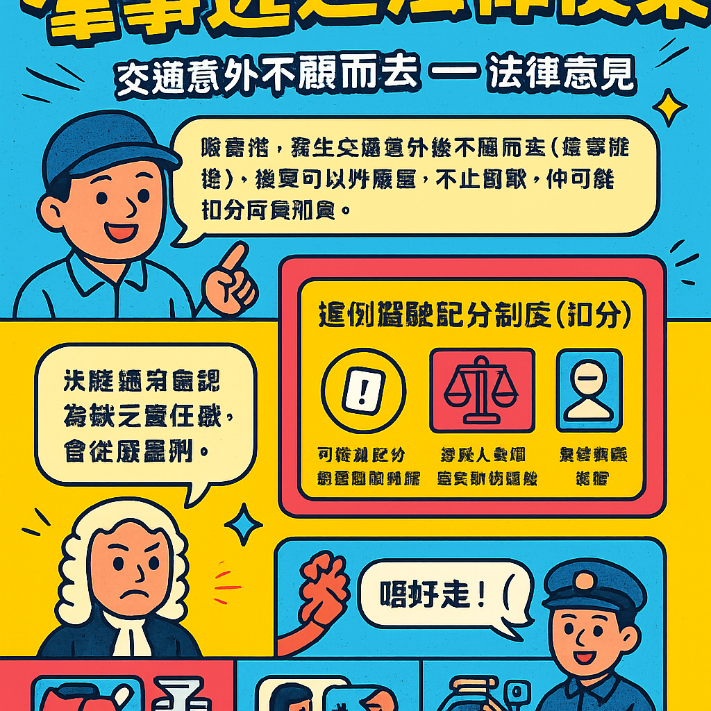 交通意外不顧而去扣分 - 法律意見