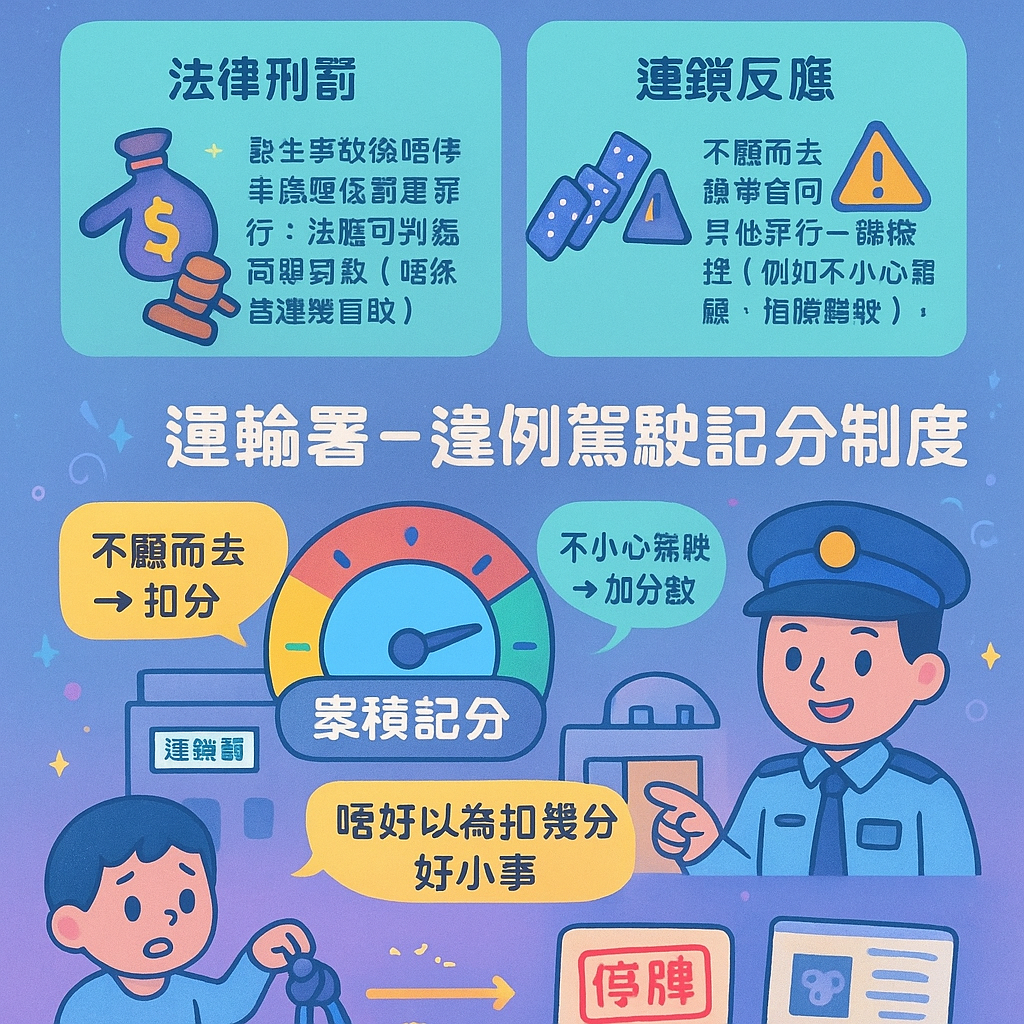 交通意外不顧而去扣分 - 運輸署