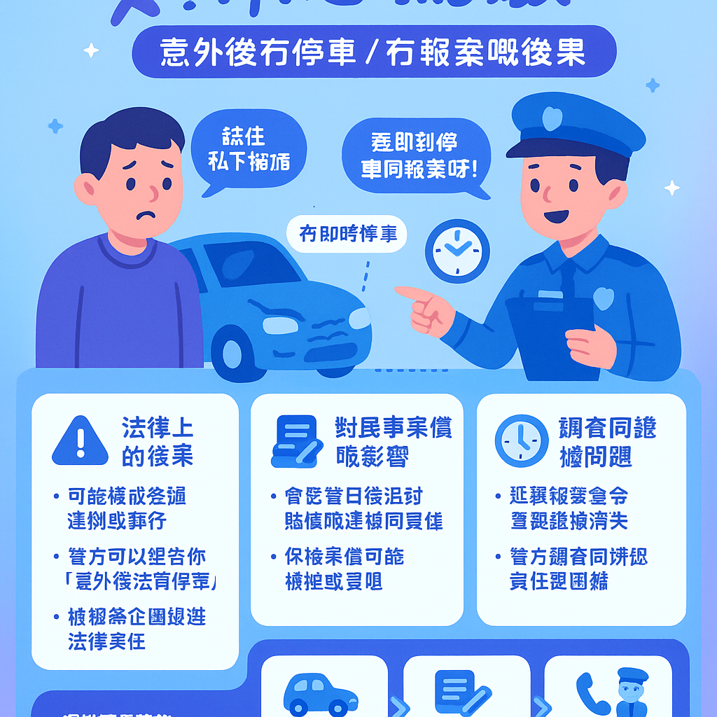 意外後沒有停車及意外後沒有報案 - 不小心駕駛