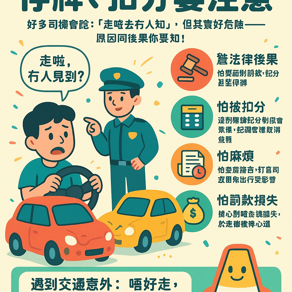 交通意外不顧而去扣分 - 停牌