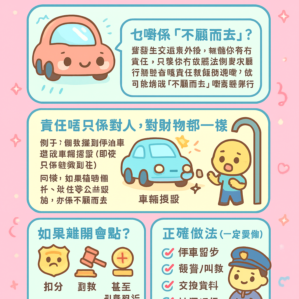 交通意外不顧而去扣分 - 道路安全