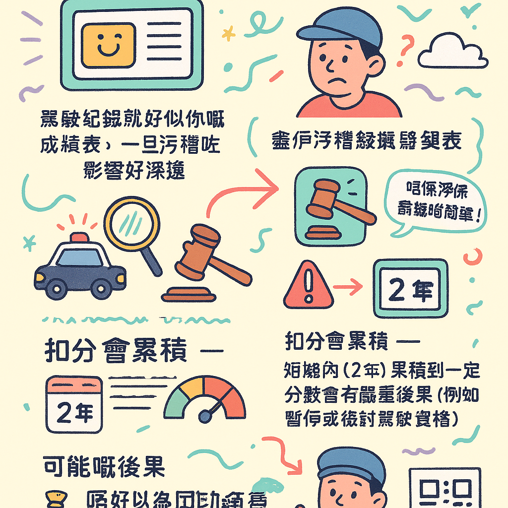 交通意外不顧而去扣分 - 駕駛資格