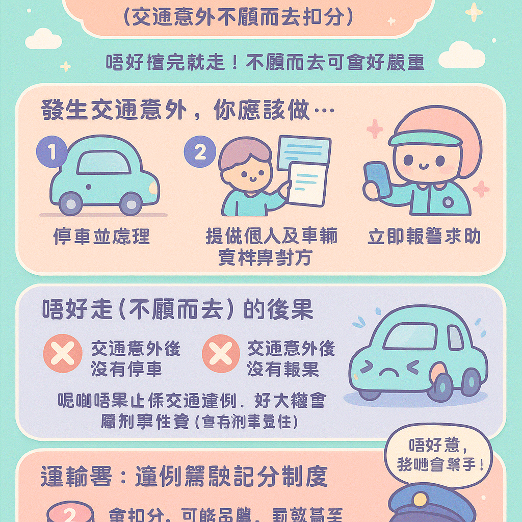 交通意外不顧而去扣分 - 違例駕駛記分制度