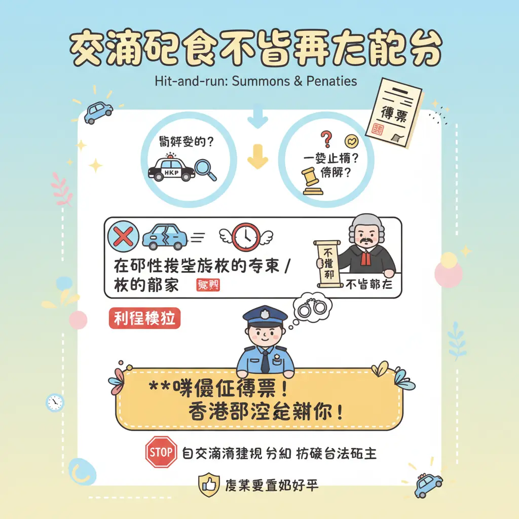 交通意外不顧而去扣分 - 傳票