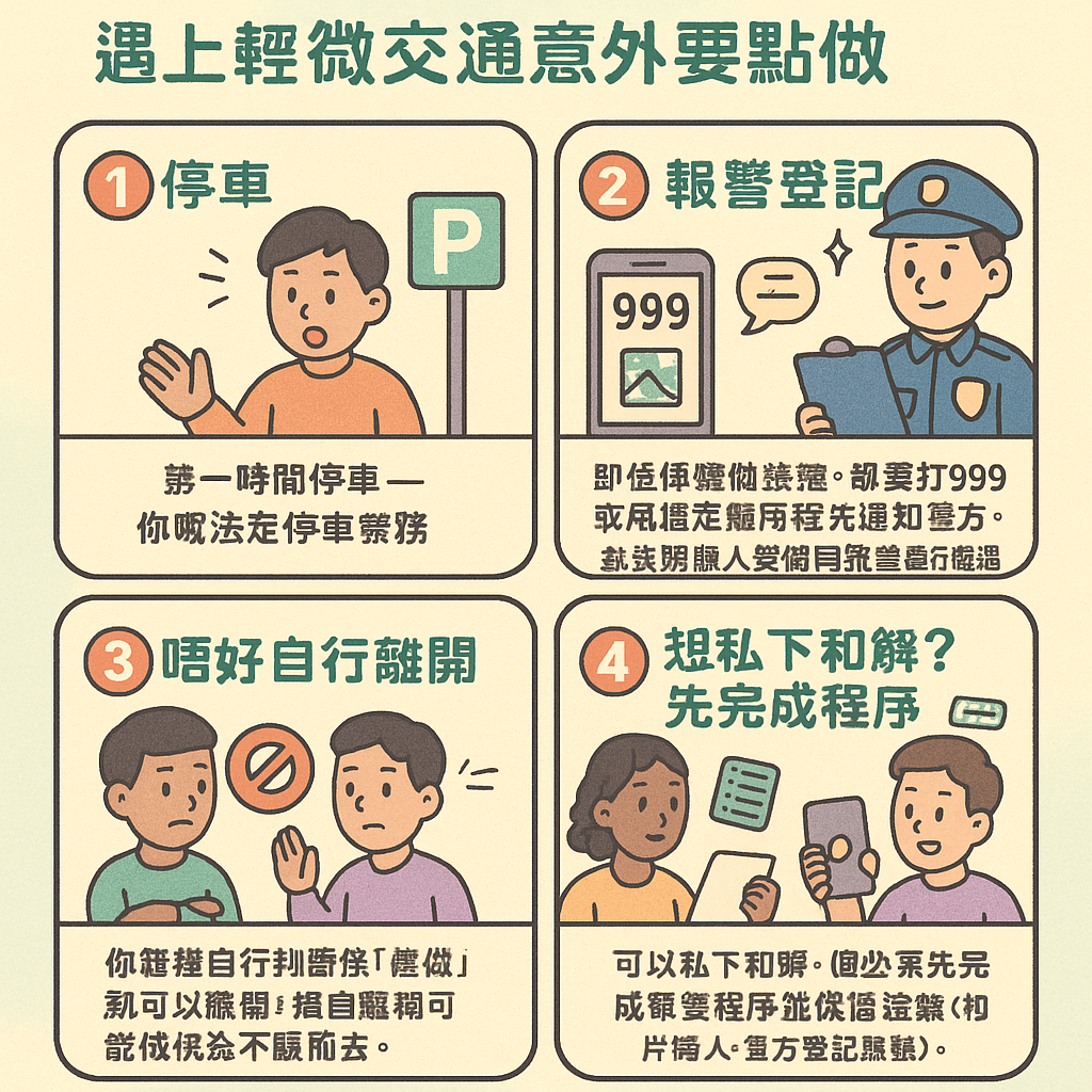 輕微交通意外不顧而去 - 墊底費