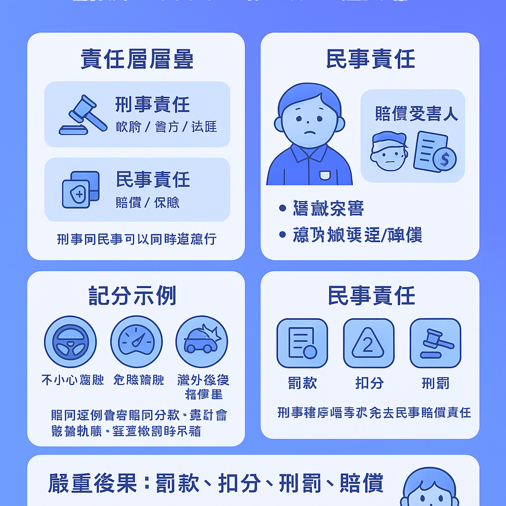 交通意外不顧而去扣分 - 罰款