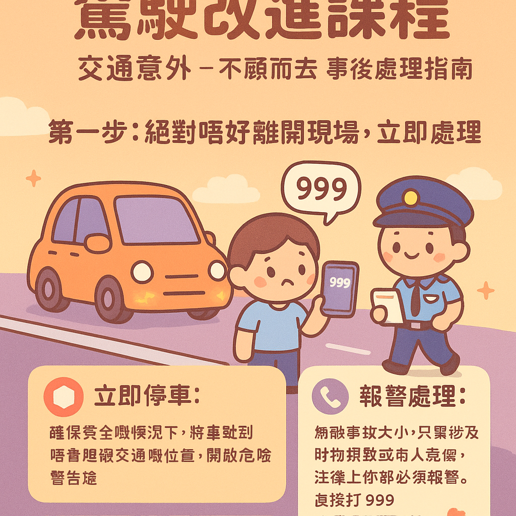 交通意外不顧而去扣分 - 駕駛改進課程